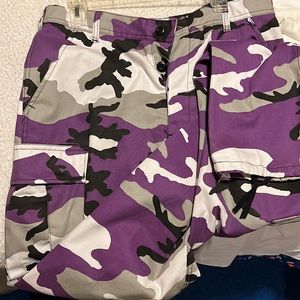 Purple Camo Cargo Pants